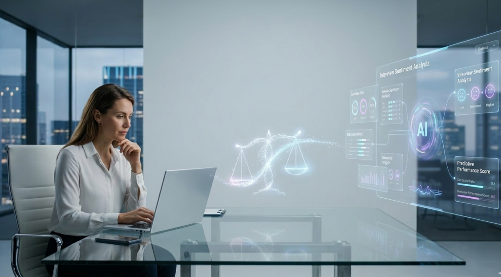 A Recruiter analysing AI-Backed Hiring Dashboard